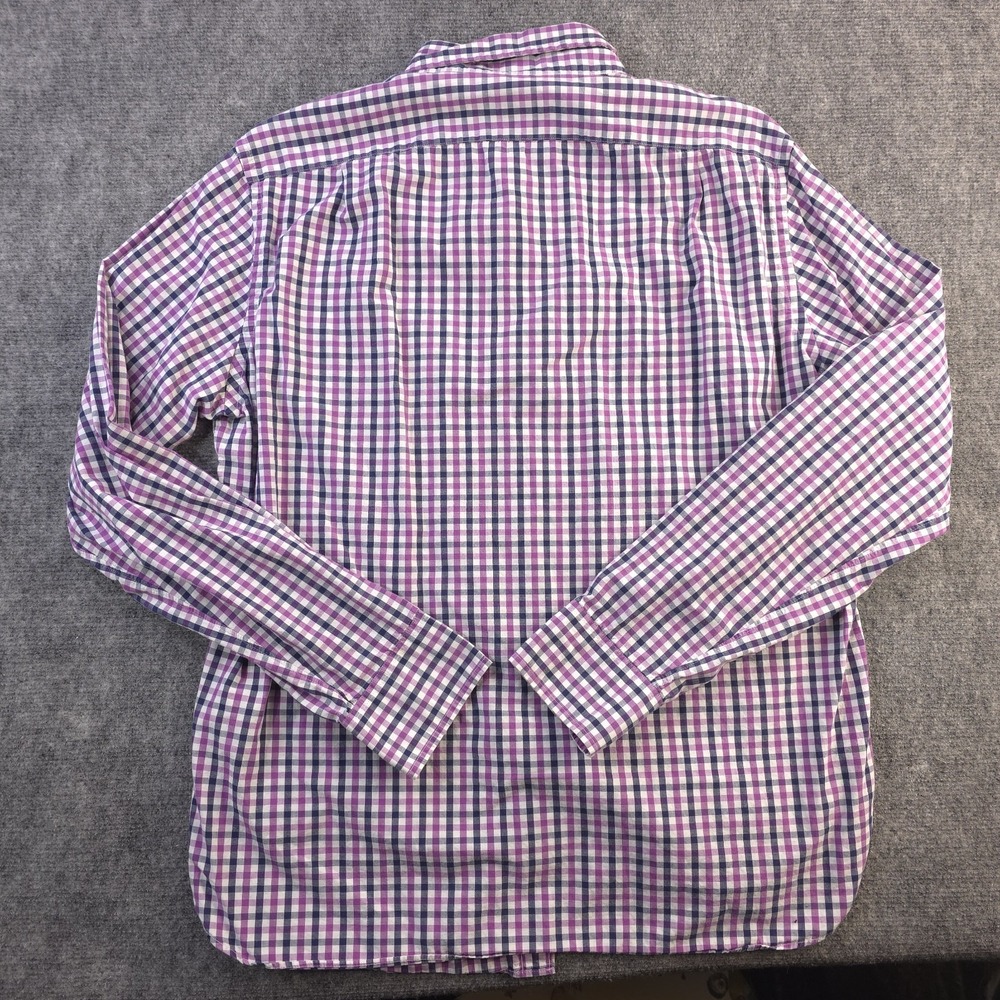 J Crew Shirt Large Slim Fit Purple Check Long Sleeve Button Down Cotton - Picture 8 of 9